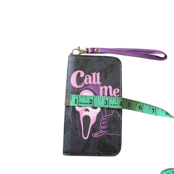 Scream Horror Ghost Face Call Me Themed Wallet with Strap - Picture 6 of 7